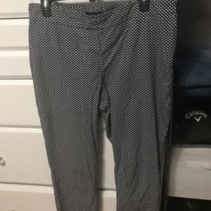 Talbots size 8 ankle length pants. Black pattern. Cotton and spandex blend